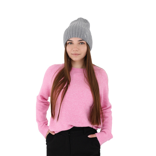 Bonnet d'hiver femme, rose, avec laine mérinos, Ariga