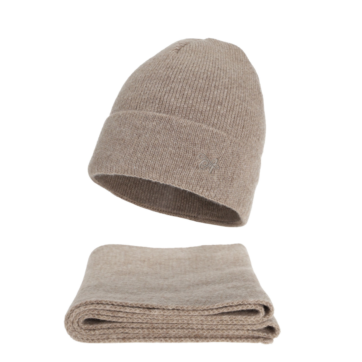 Dames winter set (muts en sjaal), beige, Rava