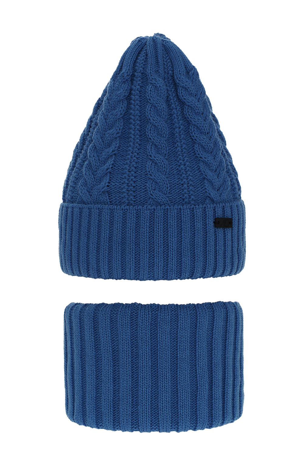 Ensemble d'hiver garçon: bonnet et snood, bleu, Colins