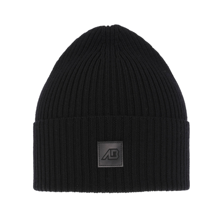 Bonnet d'hiver homme, noir, avec laine mérinos, Matias