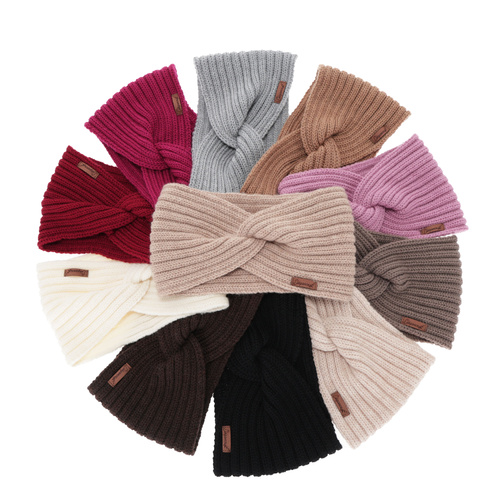 Dames winter hoofdband, bruin, 100% Merino Wol, Veka