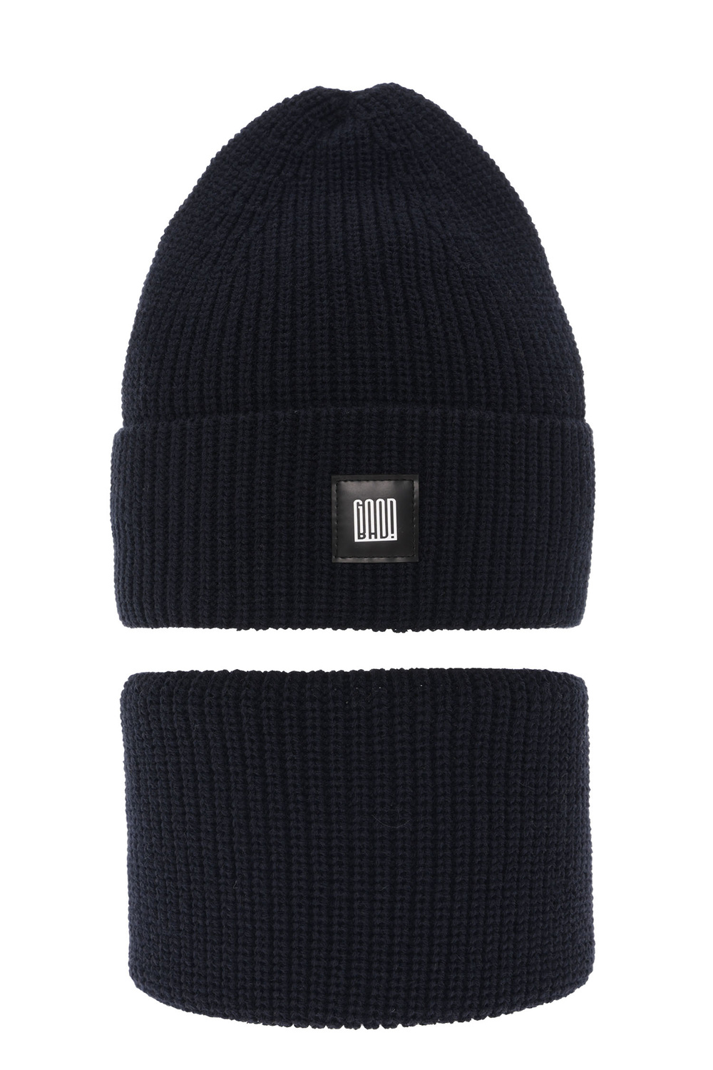 Ensemble d'hiver garçon: bonnet et snood, bleu marine, Amadeo