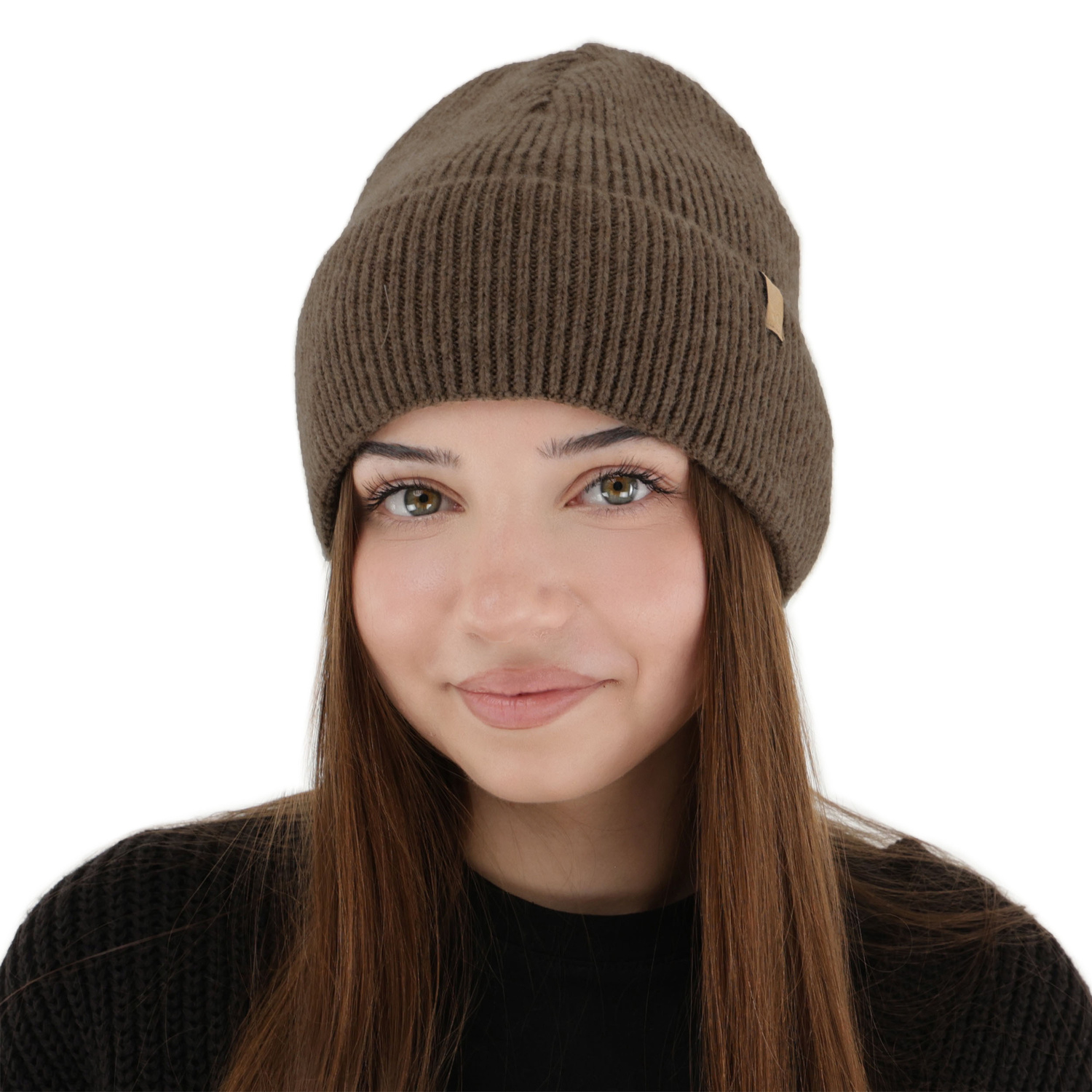 Dames wintermuts, bruin, met merinowol, Tahoe