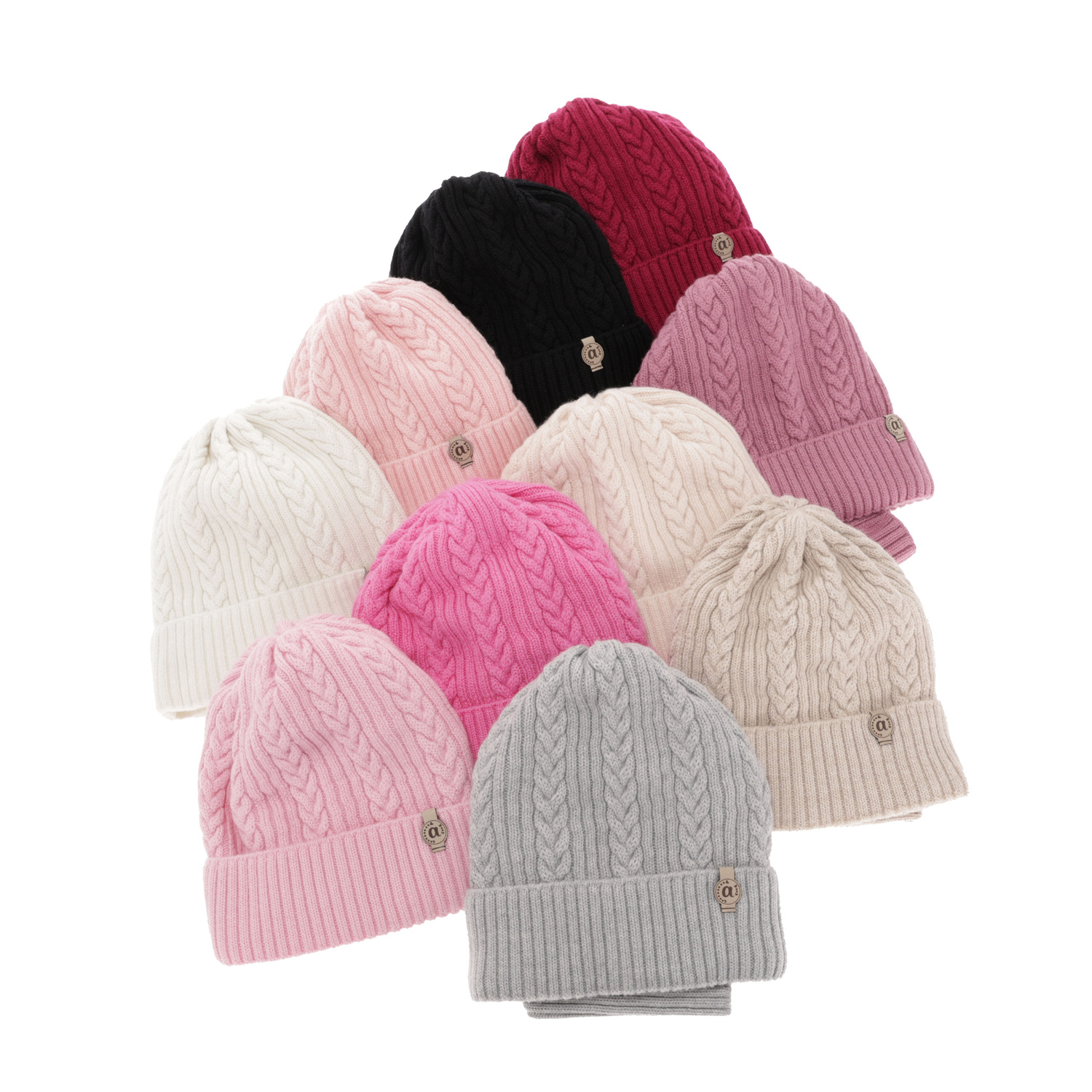 Ensemble d'hiver fille: bonnet et snood, noir, avec laine mérinos, Jenny