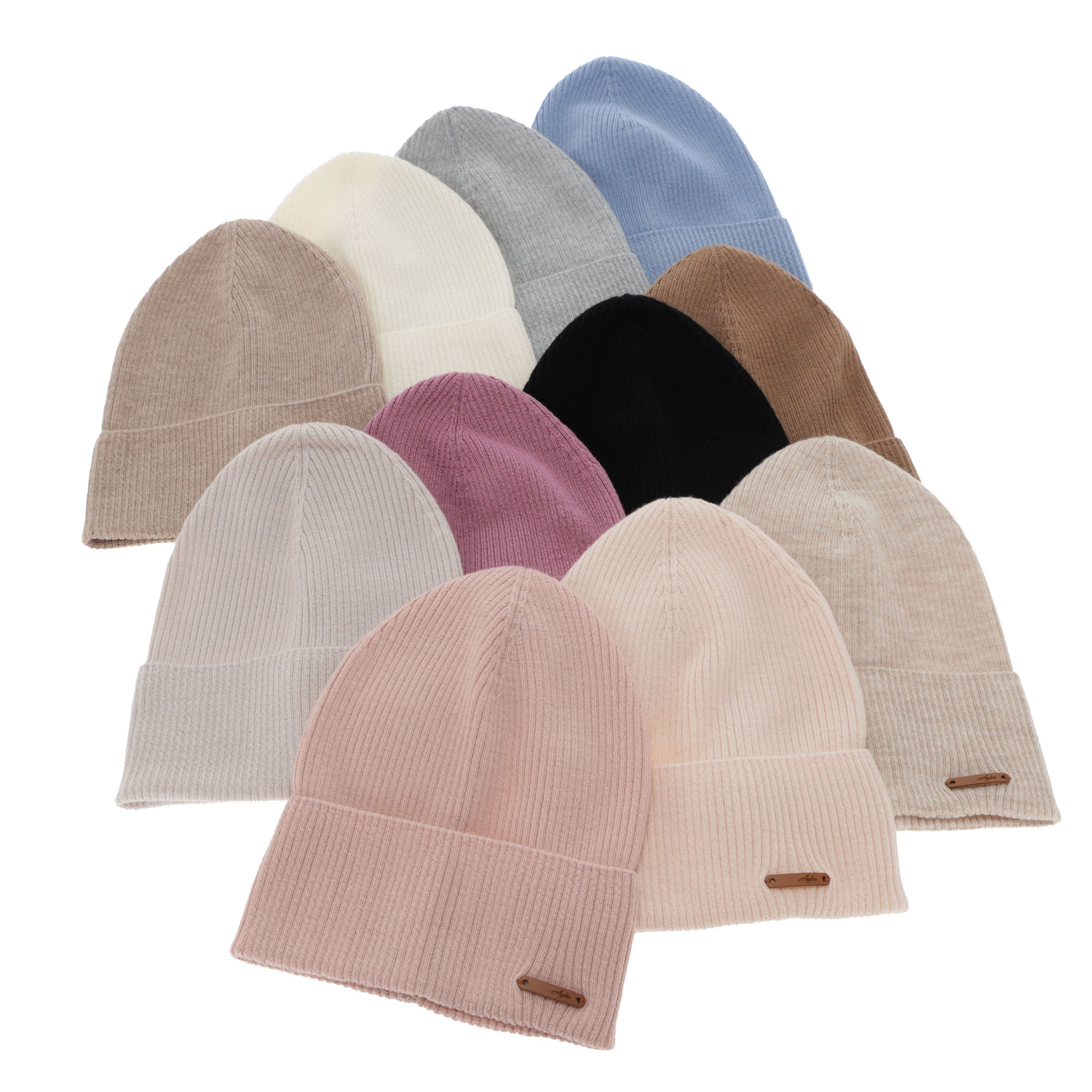 Dames herfst/winter muts, roze, 100% Merino Wol, Flerra