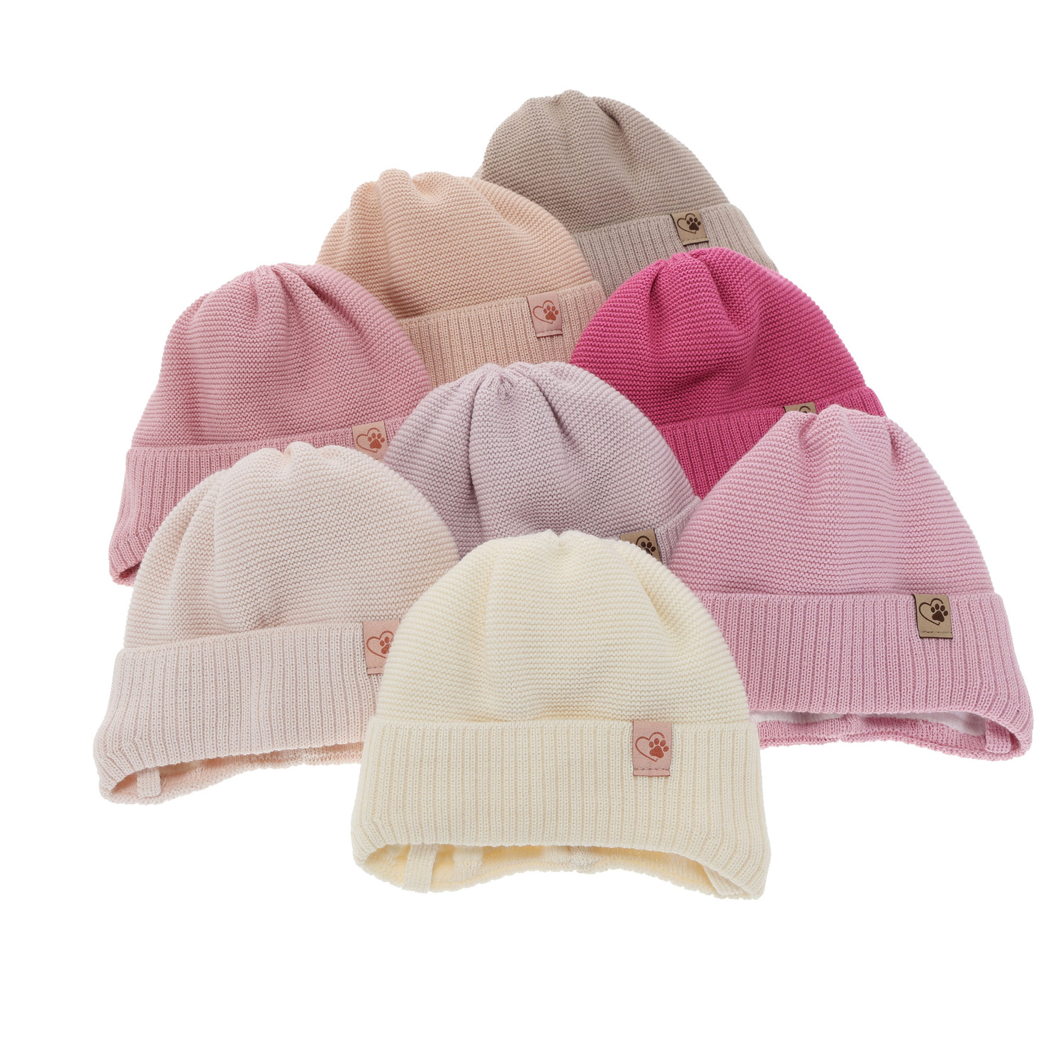 Bonnet d'hiver fille, crème, avec liens, avec laine mérinos, Dari