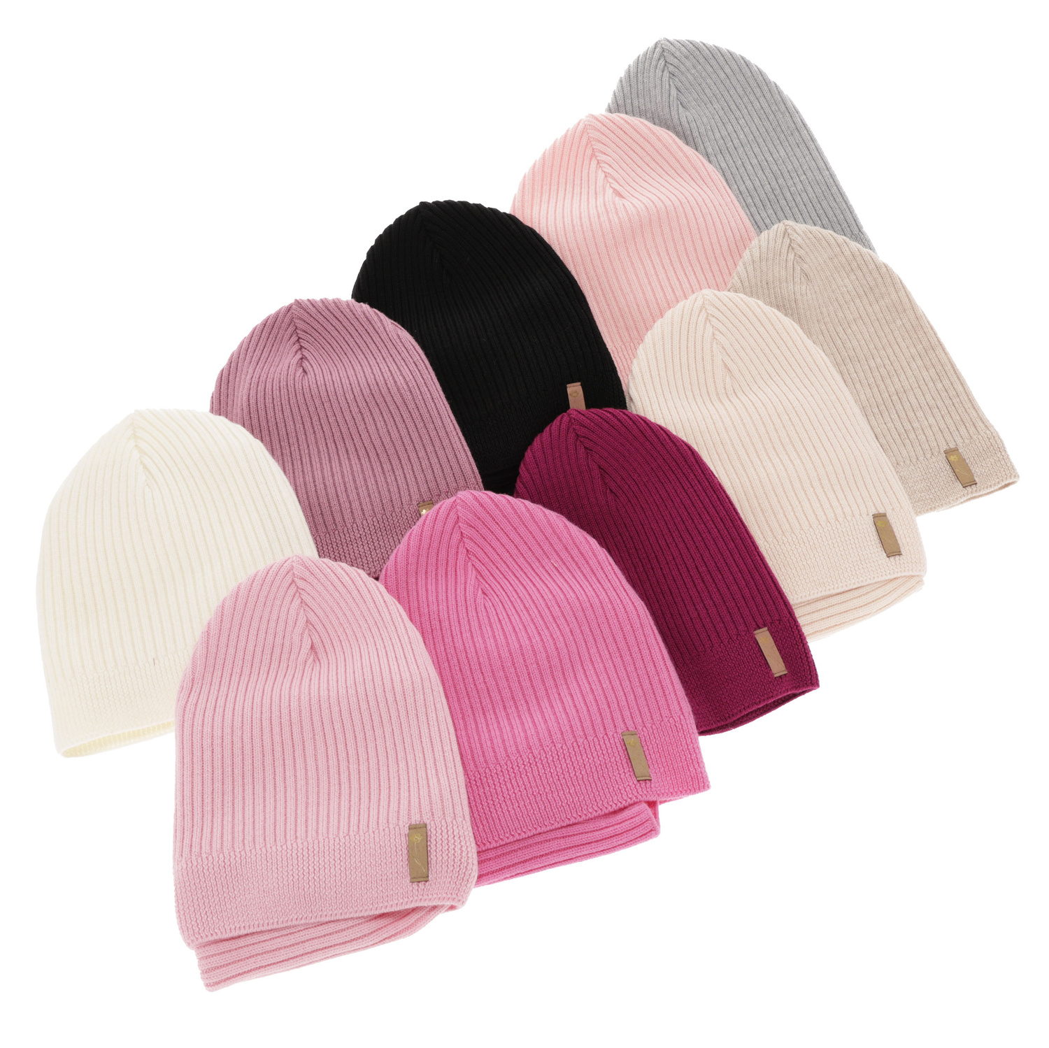 Ensemble automne/printemps fille: bonnet et snood, crème, avec laine mérinos, Chelsie