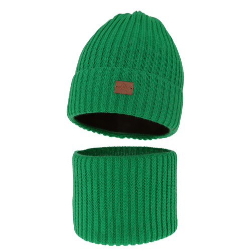 Ensemble d'hiver garçon: bonnet et snood, vert, Fargo