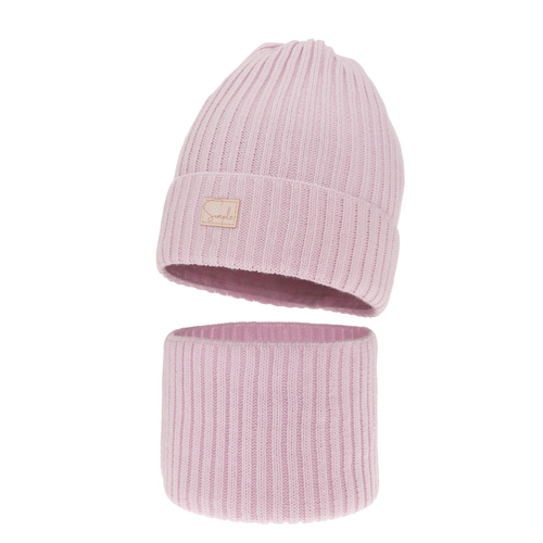 Ensemble d'hiver fille: bonnet et snood, lilas, Tampa