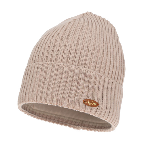 Beige dames wintermuts met merinowol Shila