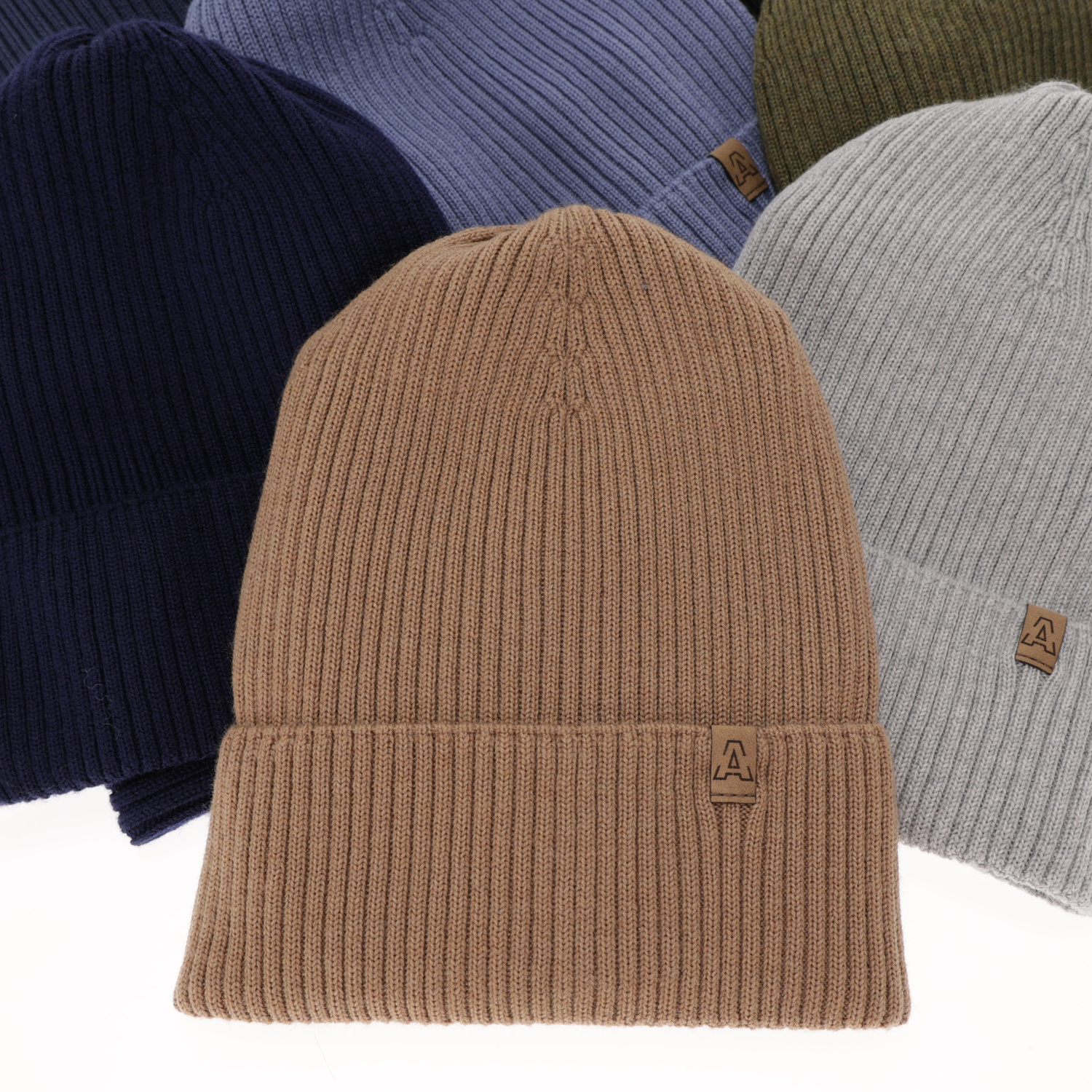 Ensemble automne/printemps garçon: bonnet et snood, bleu, avec laine mérinos, Lemas