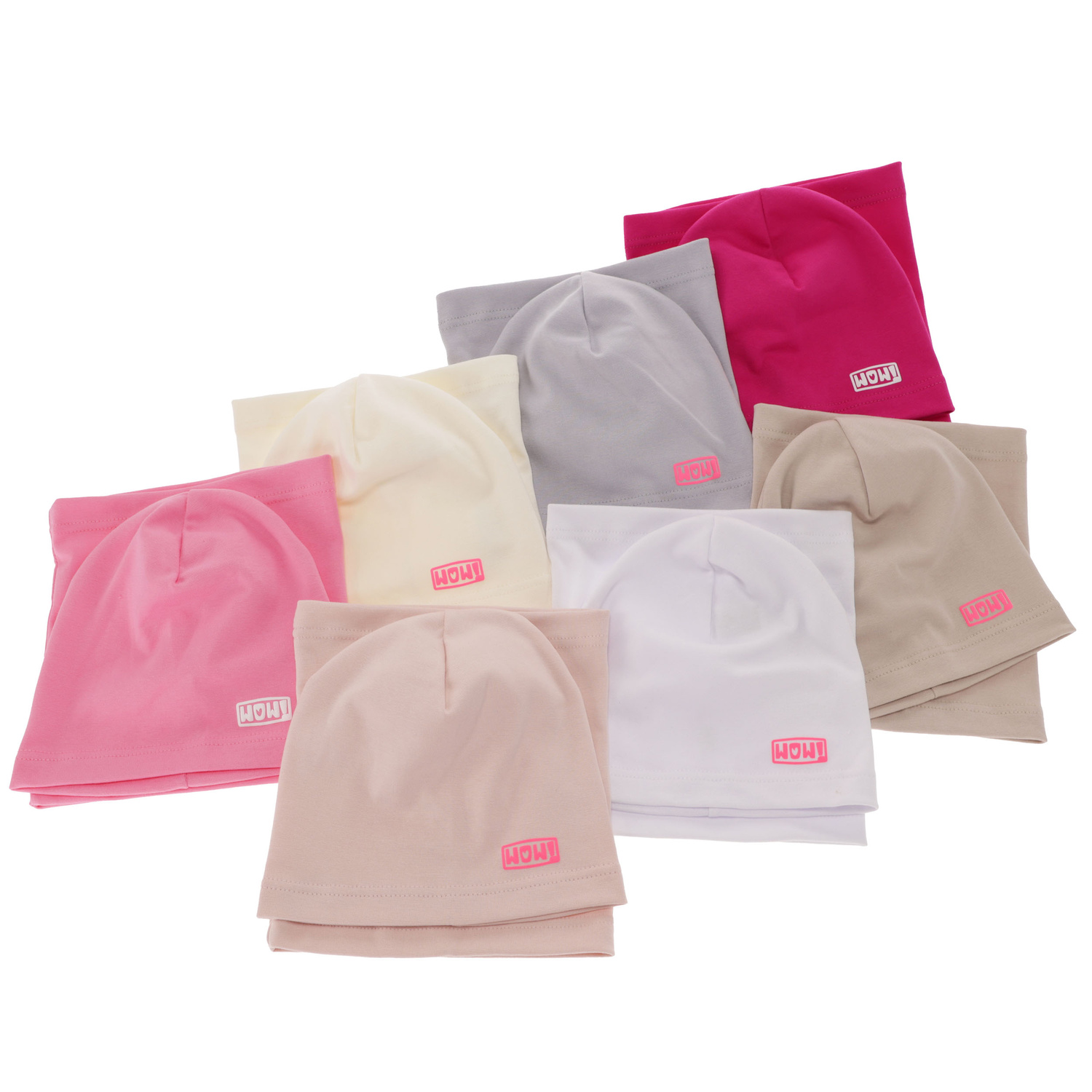 Ensemble automne/printemps fille: bonnet et snood, blanc, en coton, Friza