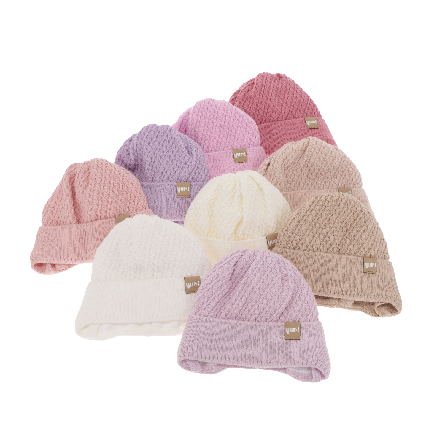 Bonnet automne/printemps fille, blanc, avec liens, Dafia