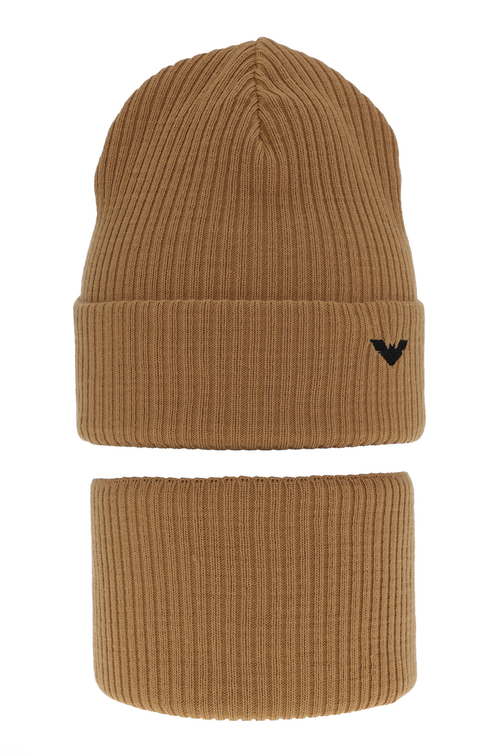 Ensemble d'hiver garçon: bonnet et snood, camel, Romeo