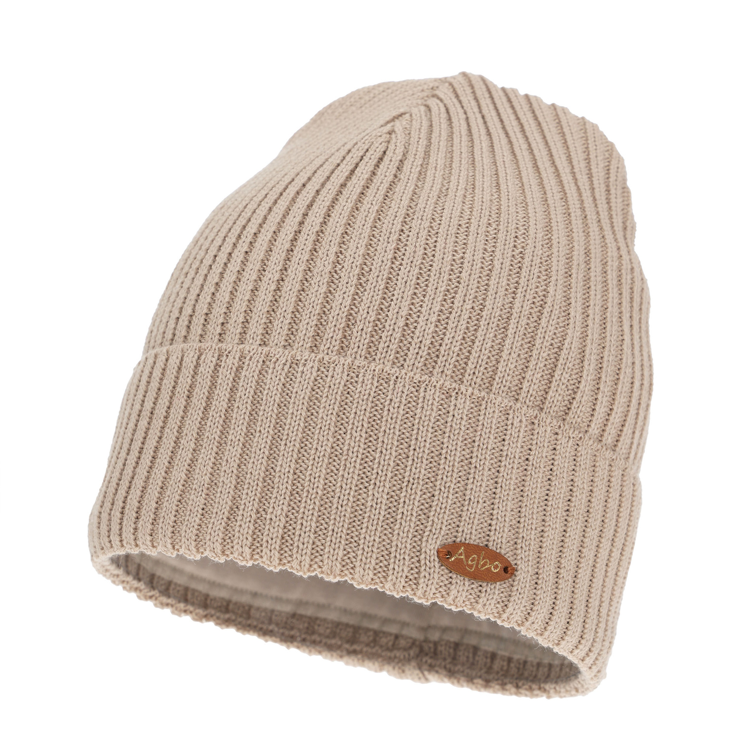 Beige dames wintermuts met merinowol Shila