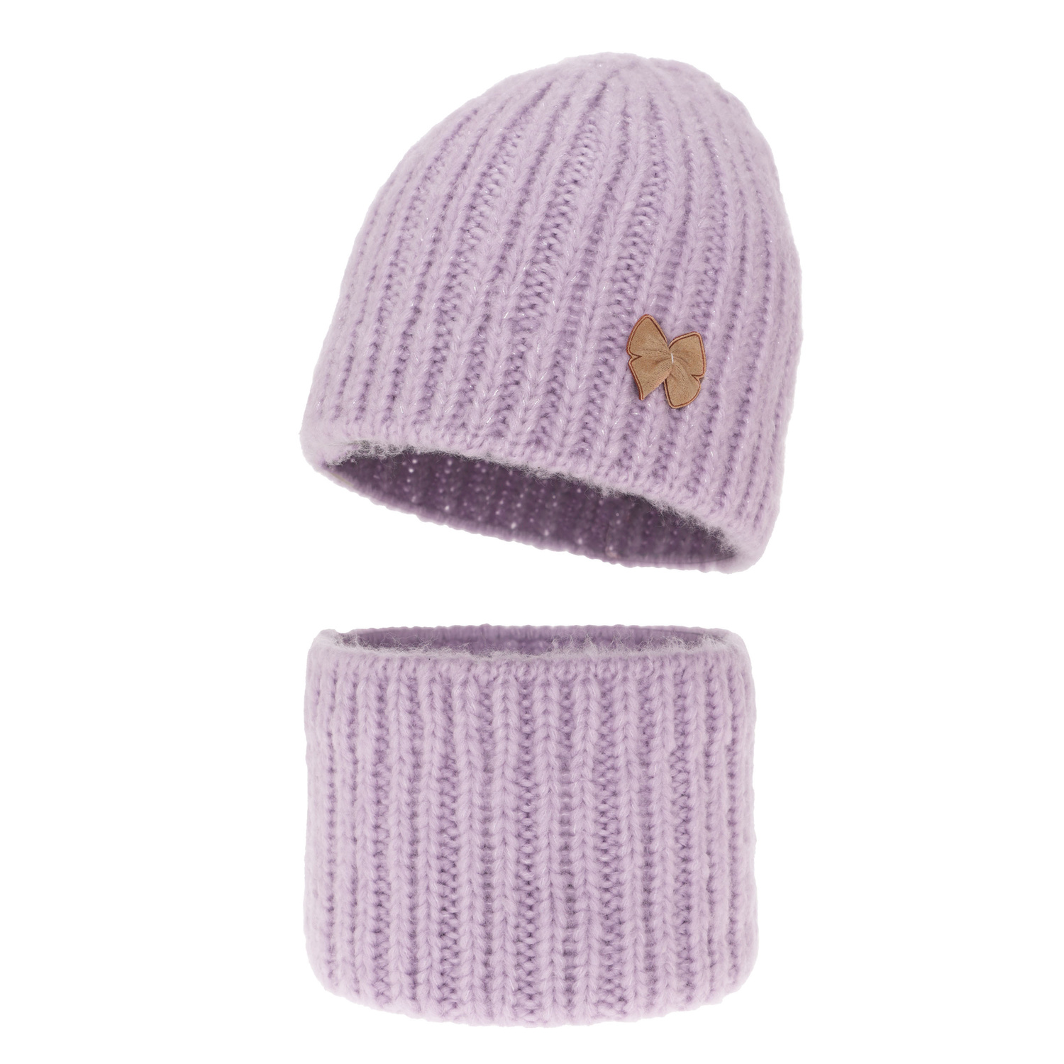 Ensemble d'hiver fille: bonnet et snood, violet, Ingrid