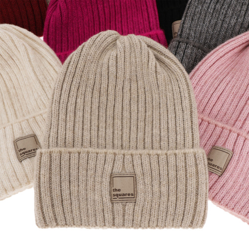 Bonnet d'hiver femme, beige, avec laine mérinos, Benedetta