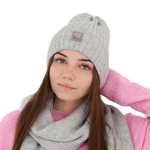 Bonnet d'hiver femme, rose, avec laine mérinos, Benedetta