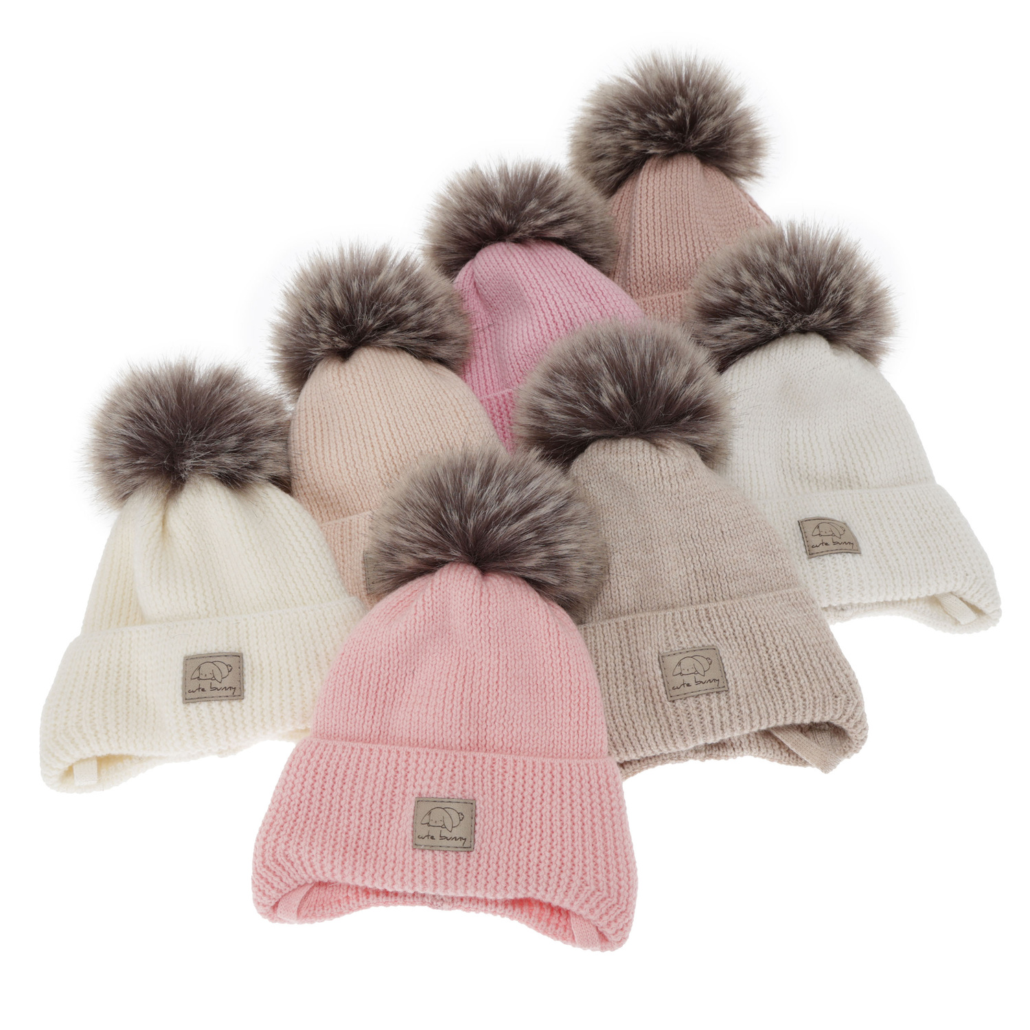 Meisjes winter muts, roze, met bindkoorden, 100% Merino Wol, Jena