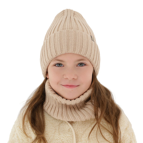 Ensemble d'hiver fille: bonnet et snood, noir, Mitti