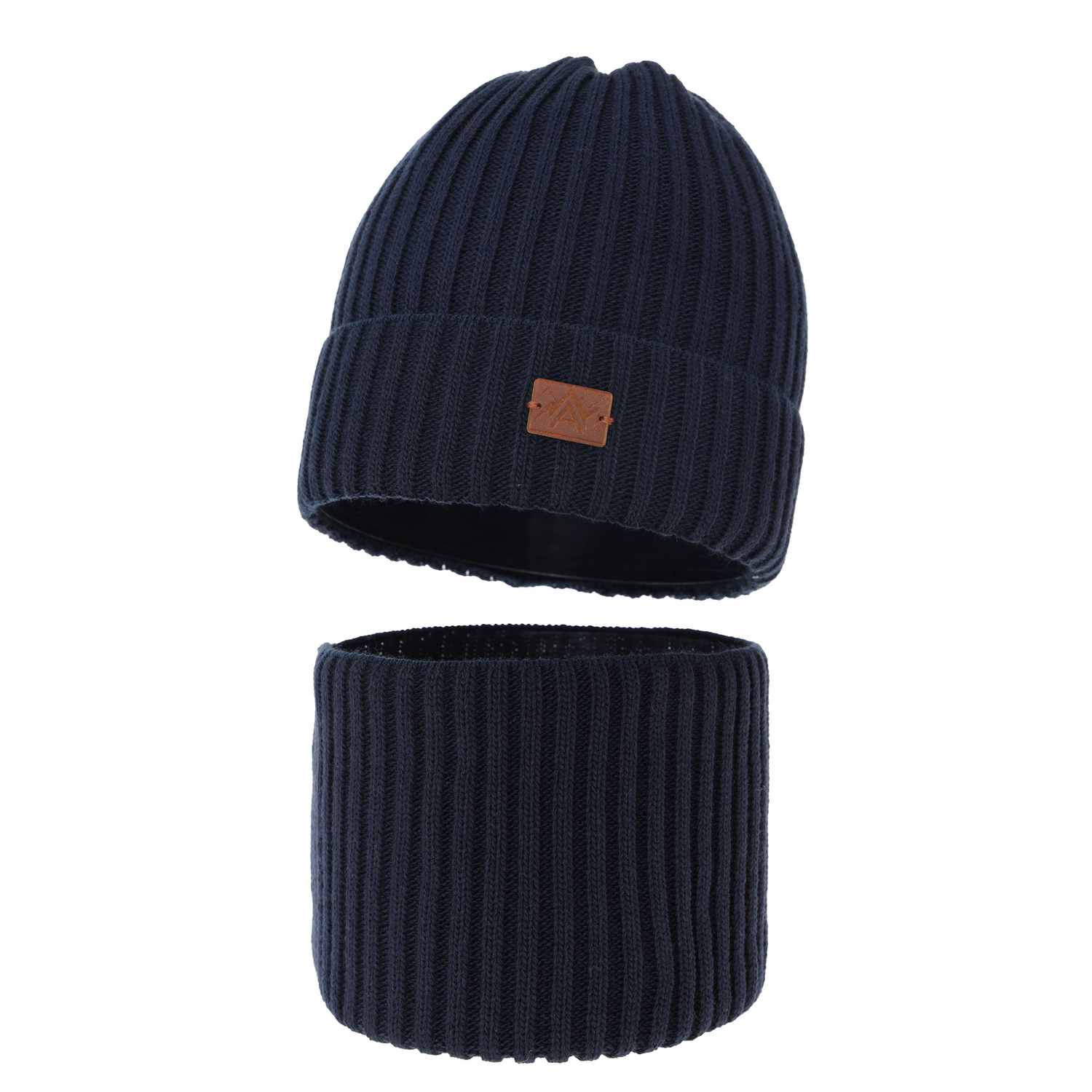Ensemble d'hiver garçon: bonnet et snood, bleu marine, Fargo