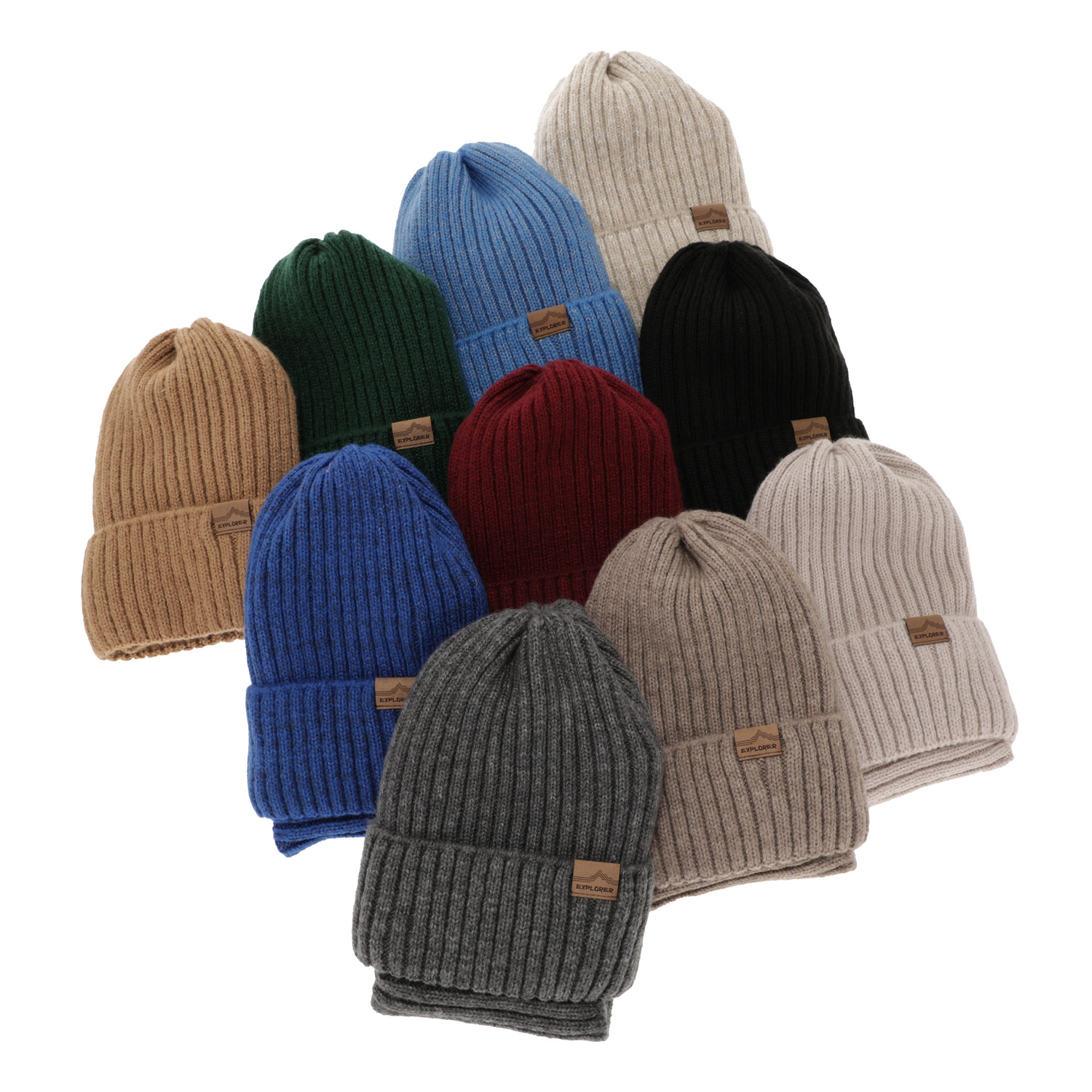 Ensemble d'hiver garçon: bonnet et snood, bleu marine, avec laine mérinos, Karmin