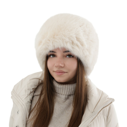 Bonnet d'hiver femme, crème, doublé de laine polaire, Holly