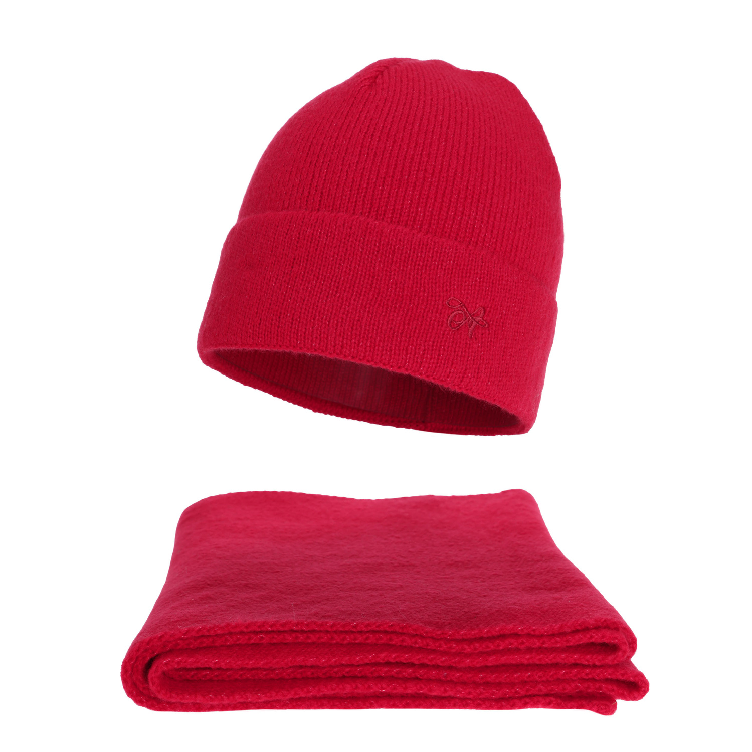 Dames winter set (muts en sjaal), rood, Rava