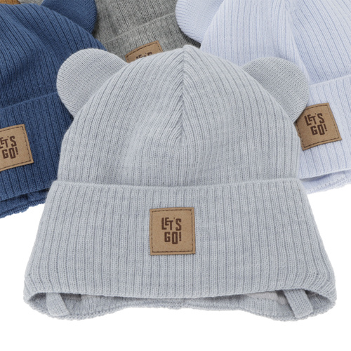 Herfst, lente muts met oorflappen voor jongens, beige, Dewin