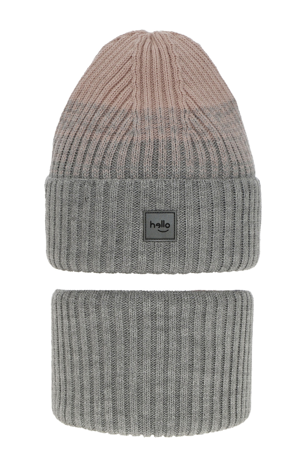 Meisjes winter set muts en sjaal, grijs, Tasha