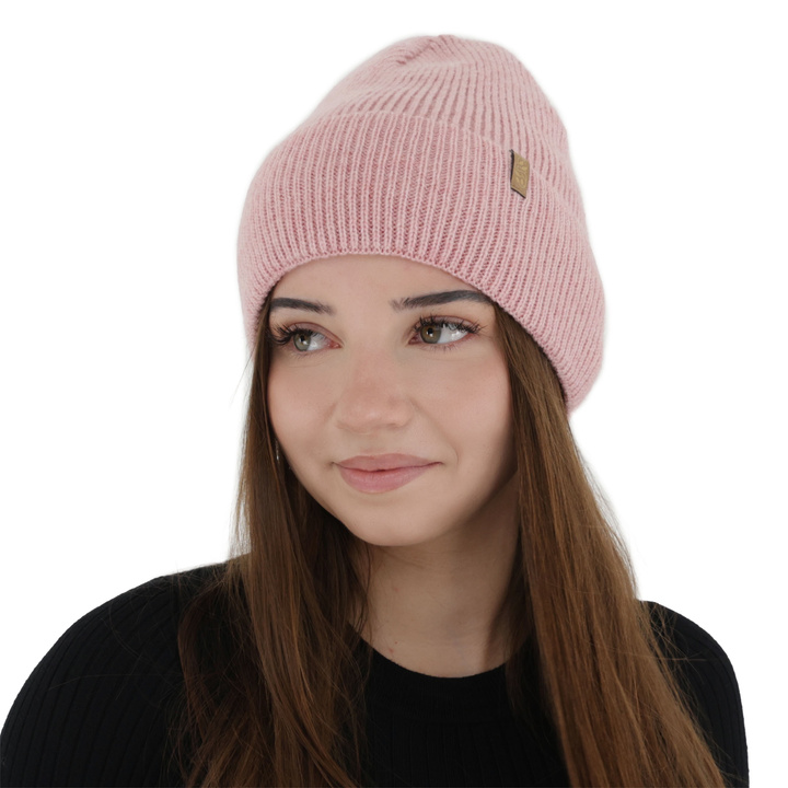 Dames wintermuts, roze, met merinowol, Tahoe
