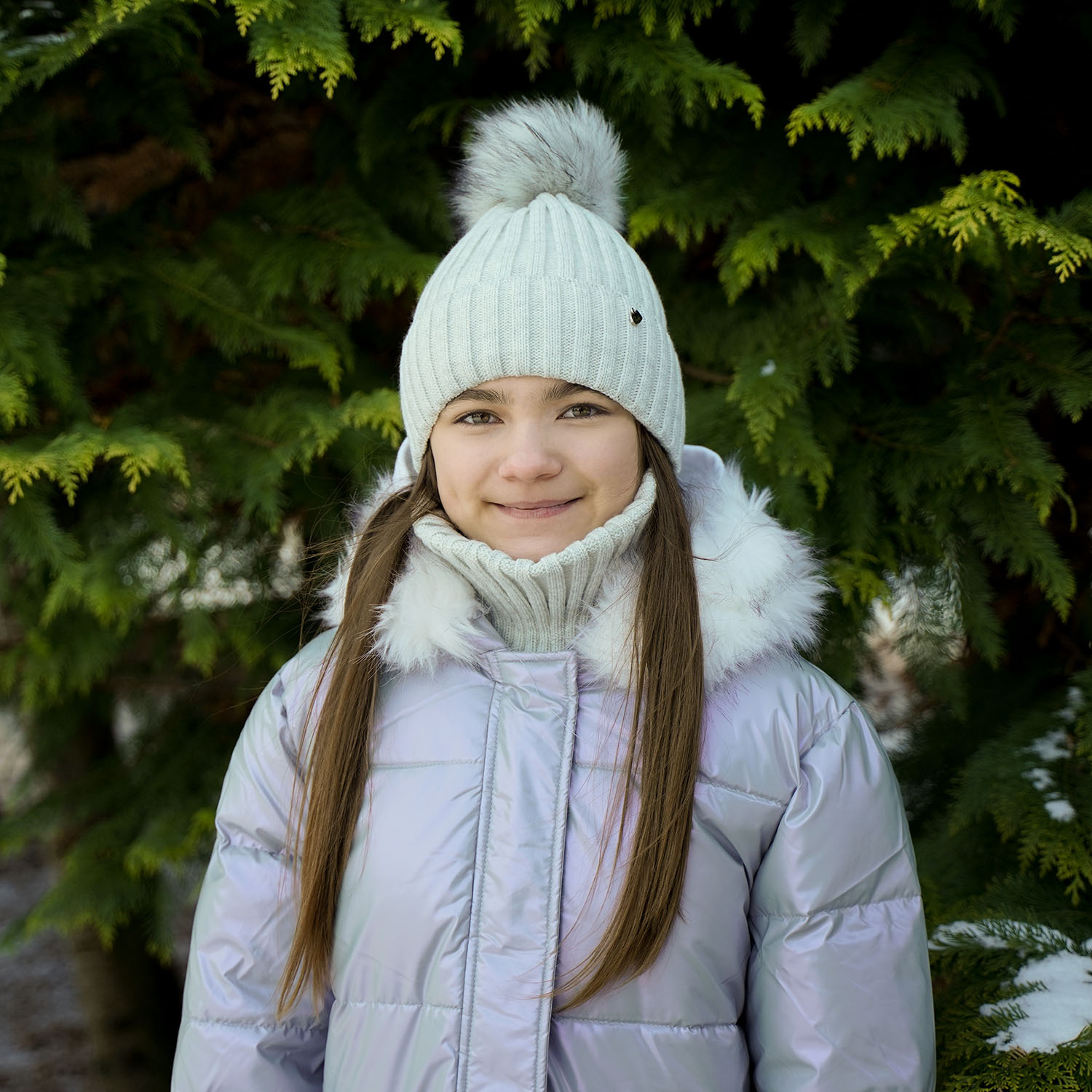 Meisjes winter set muts en buissjaal, smaragd, Wilma