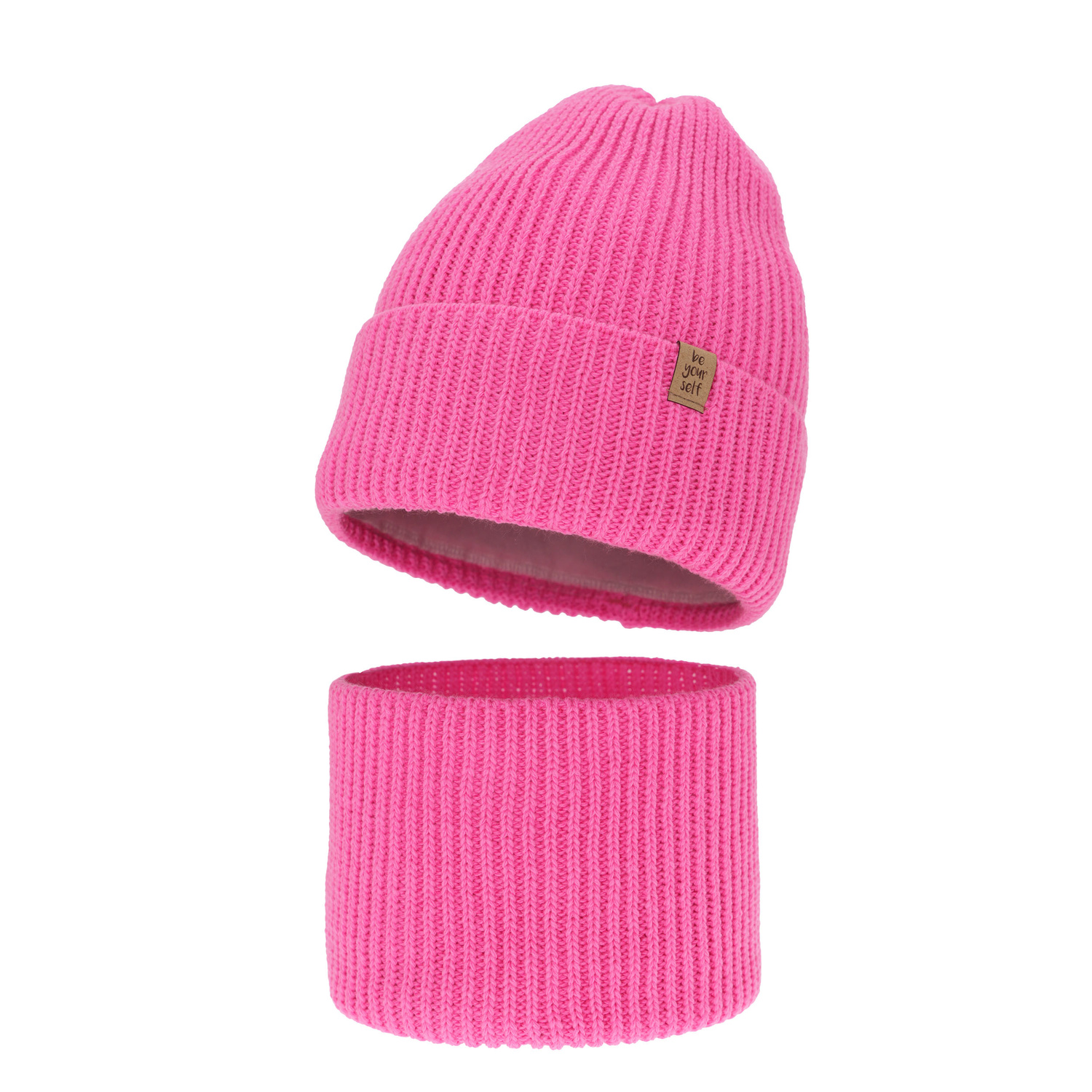 Ensemble d'hiver fille: bonnet et snood, rose, Edera