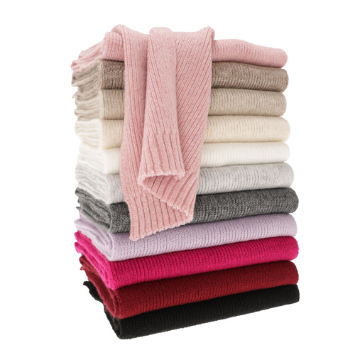 Écharpe d'hiver femme, rose, avec laine mérinos, Loretta