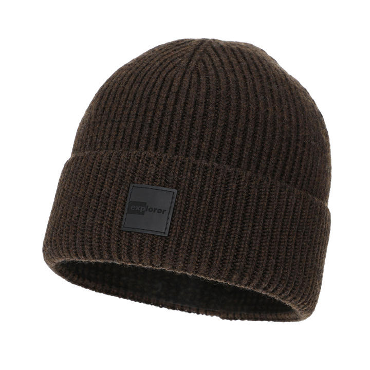 Bonnet d'hiver homme, brun, avec laine mérinos, Iron