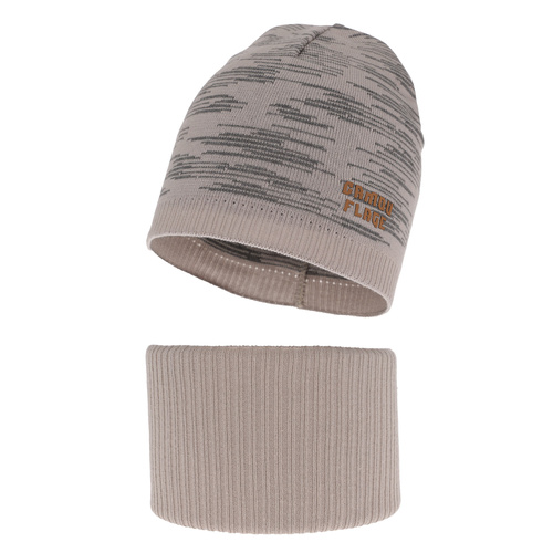 Ensemble automne/printemps garçon: bonnet et snood, met katoen, beige, Carter