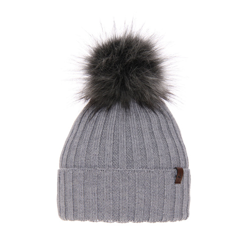 Dames wintermuts, grijs, met merinowol, Texa