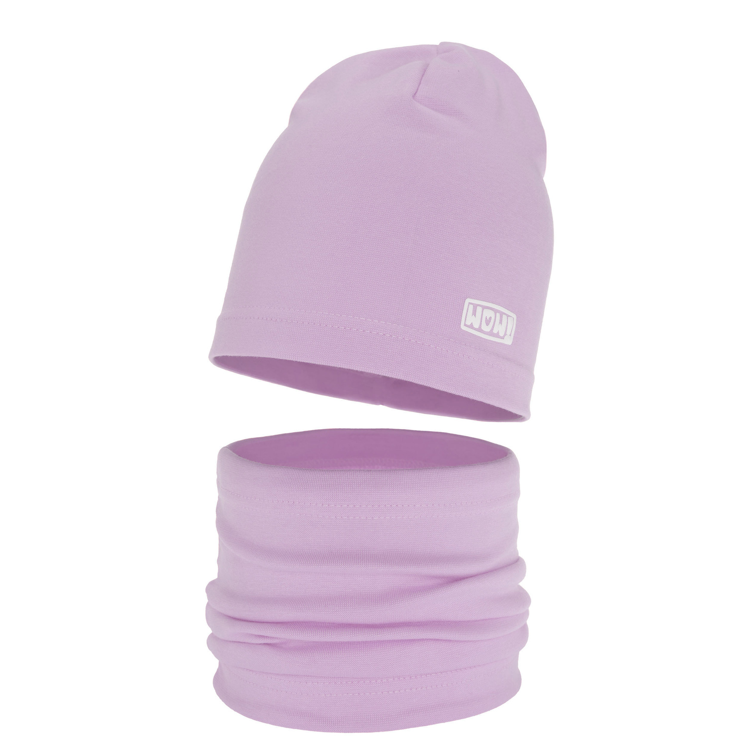 Ensemble automne/printemps fille: bonnet et snood, violet, en coton, Friza