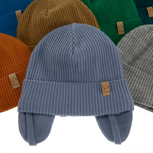 Bonnet automne/printemps garçon, orange, avec liens, Kapsel