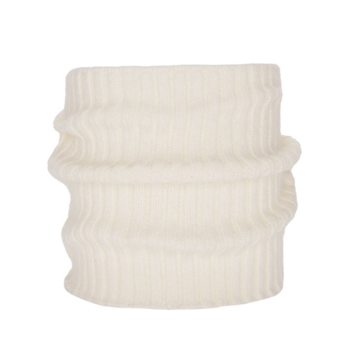 Snood d'hiver femme, crème, avec laine mérinos, Besta