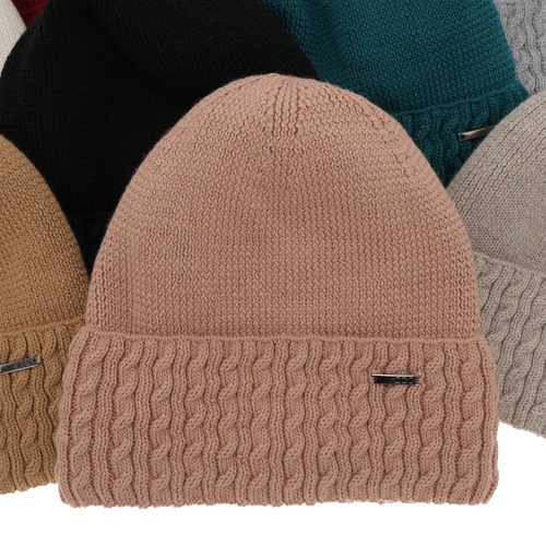 Bonnet d'hiver femme, grise, avec laine mérinos, Febe