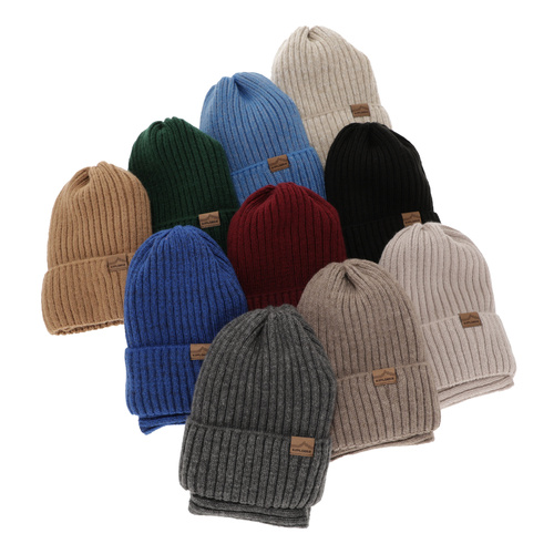 Ensemble d'hiver garçon: bonnet et snood, noir, avec laine mérinos, Karmin