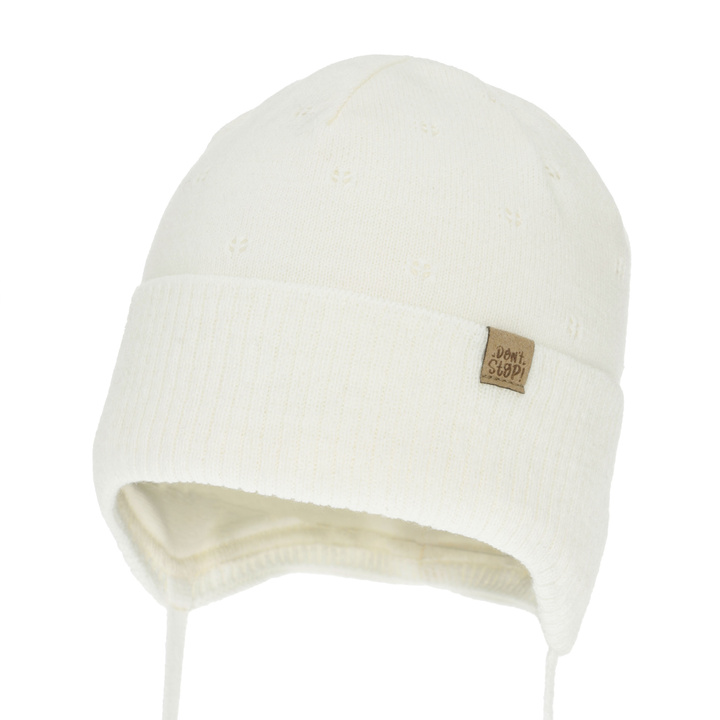 Jongens herfst/lente muts, lichtblauw, met bindkoorden, Leif