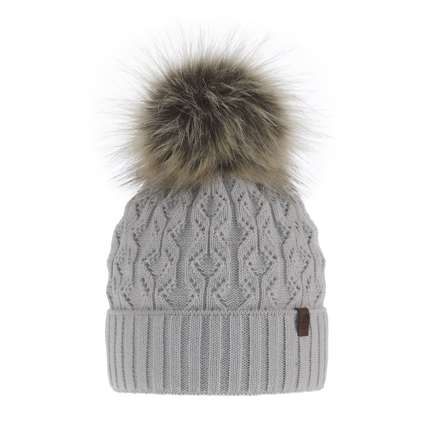 Bonnet d'hiver femme, hiver, grigio, avec pompon, Katty