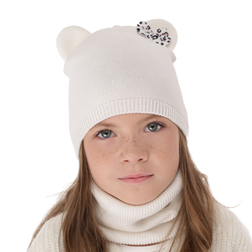 Ensemble automne/printemps fille: bonnet et snood, met katoen, rose, Nicolette