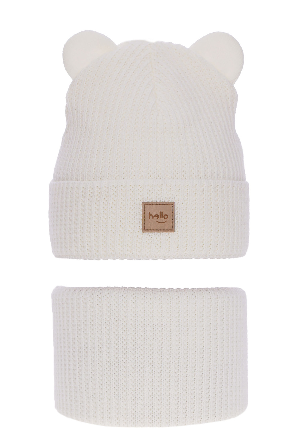 Ensemble d'hiver garçon: bonnet et snood, crème, Michael