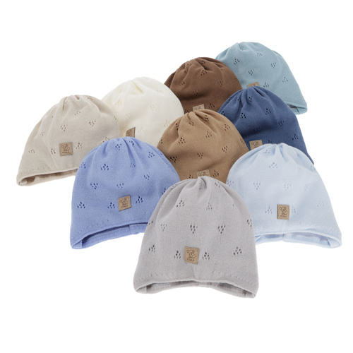 Jongens herfst/lente muts, beige, met bindkoorden, Slate