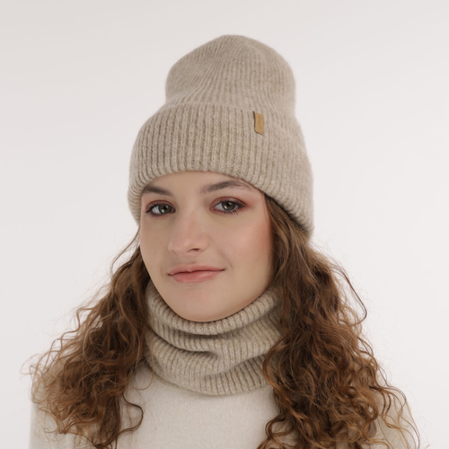 Ensemble d'hiver fille: bonnet et snood, noir, Edila
