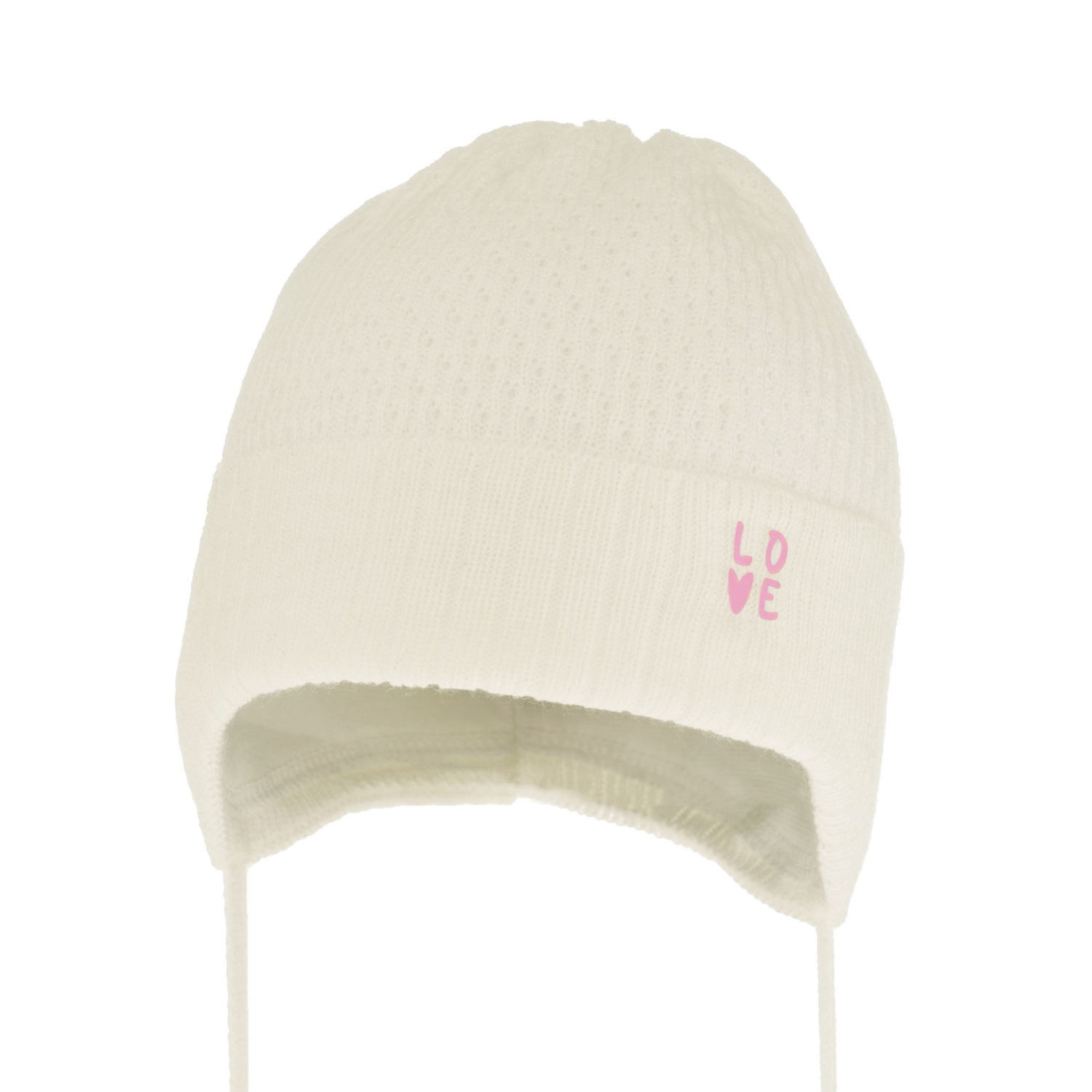 Bonnet automne/printemps fille, crème, avec liens, Camilla