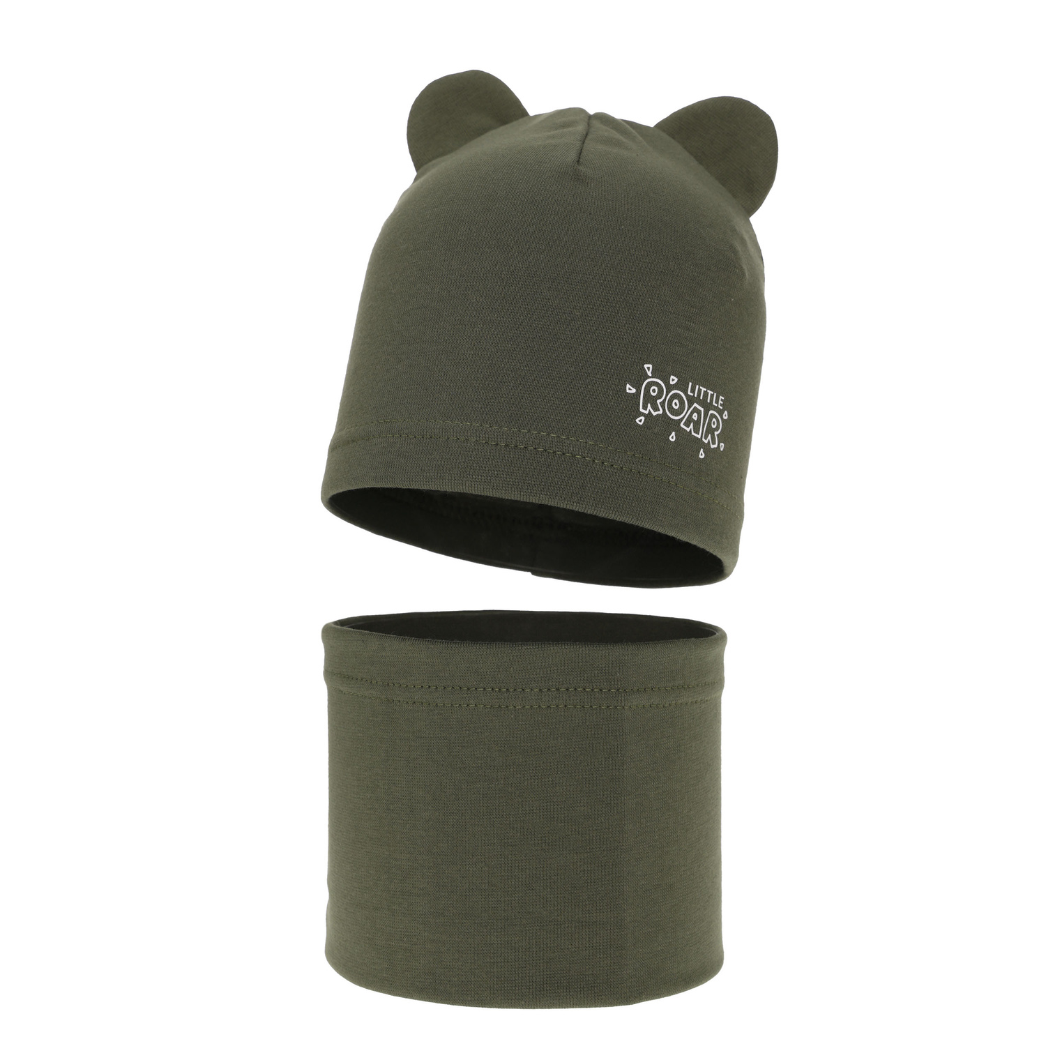 Ensemble automne/printemps garçon: bonnet et snood, khaki, Cymes